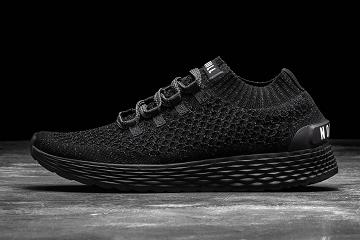 Men's Nobull Reflective Knit Running Shoes Black | SG Q2129M